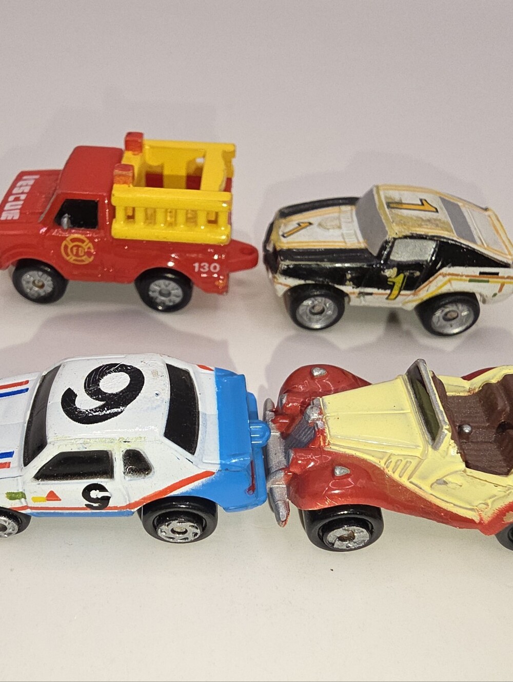 1986 Micro Machines Lot MG TF 1954 Roadster Trans Am Thunderbird Firetruck - Picture 2 of 3